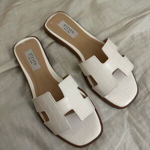 Steven New York White Leather sandals